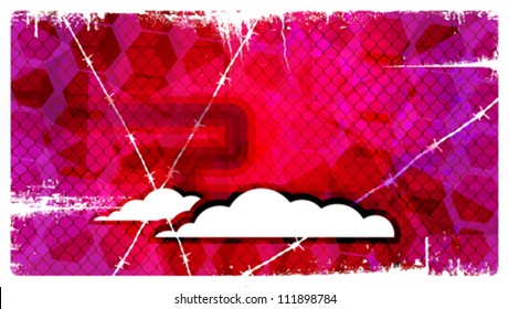 Abstract eps10 Retro Background with clouds.