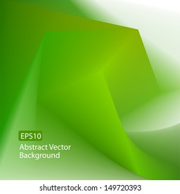 Abstract EPS10 vector background graphic of cubic form draped in green color. Plenty of copy space.