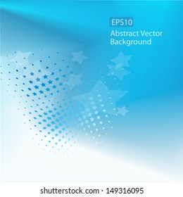Abstract EPS10 vector blue star burst background with plenty of copy space