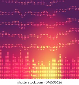 Abstract Equalizer. Audio mixer. Music / Sound Wave / DJ. Vector Illustration.