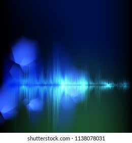 Abstract equalizer background. Blue-green wave.