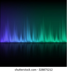 Abstract equalizer background. Blue-green wave. EPS10 vector.