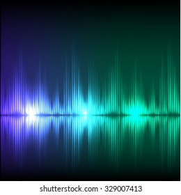 Abstract equalizer background. Blue-green wave. EPS10 vector.