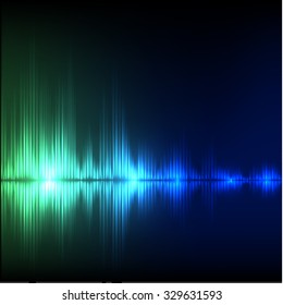 Abstract equalizer background. Blue-green wave. EPS10 vector.