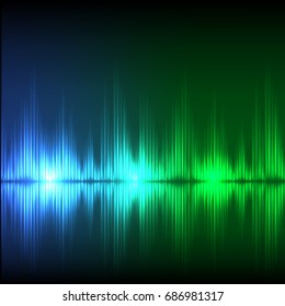 Abstract equalizer background. Blue-green wave. EPS10 vector.