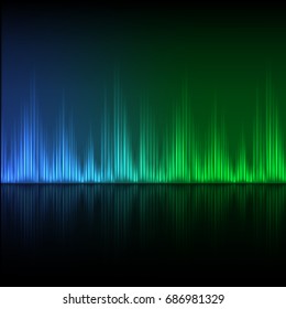 Abstract equalizer background. Blue-green wave. EPS10 vector.