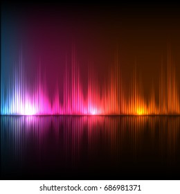 Abstract equalizer background. Blue-purple-orange wave. EPS10 vector.