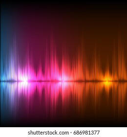 Abstract equalizer background. Blue-purple-orange wave. EPS10 vector.