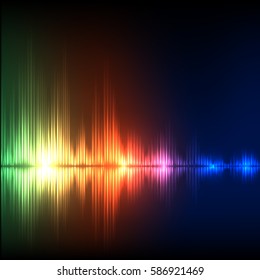 Abstract equalizer background. Green-red-blue wave. EPS10 vector.