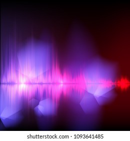 Abstract equalizer background. Purple-red wave.