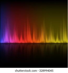 Abstract equalizer background. Purple-red-yellow wave. EPS10 vector.