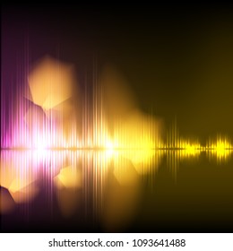 Abstract equalizer background. Purple-yellow wave.