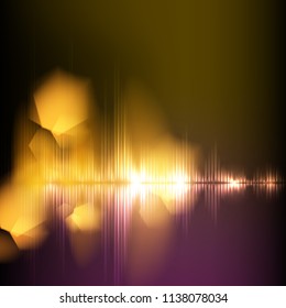 Abstract equalizer background. Purple-yellow wave.