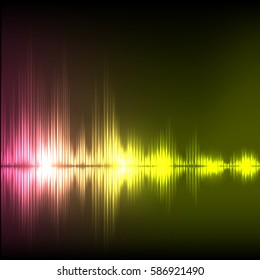 Abstract equalizer background. Purple-yellow wave. EPS10 vector.