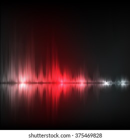 Abstract equalizer background. Red wave. EPS10 vector.