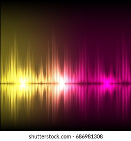 Abstract equalizer background. Yellow-purple wave. EPS10 vector.
