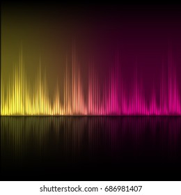 Abstract equalizer background. Yellow-purple wave. EPS10 vector.