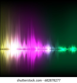 Abstract equalizer background. Yellow-purple-green wave. EPS10 vector.