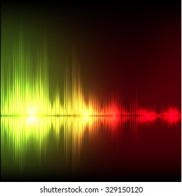 Abstract equalizer background. Yellow-red wave. EPS10 vector.