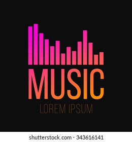Abstract Equalizer Icon. Music / Sound Wave / DJ / Audio System Store Logo Sign Concept. Vector Illustration.