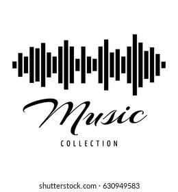 Abstract Equalizer logo. Music collection emblem, Sound Wave, Audio Logo Sign. Vector Illustration.