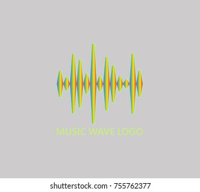 Abstract Equalizer logo. Pulse music player symbol. Vector colorful equalizer element. Sound Wave Illustration.