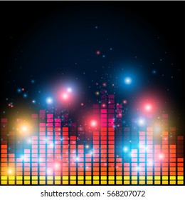 Abstract equalizer, night music club life vector concept