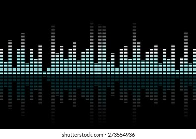 Abstract equalizer on black - music or technical background. Vector illustration.