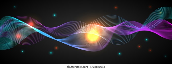 Abstract Equalizer Particle Wave Vector Background	