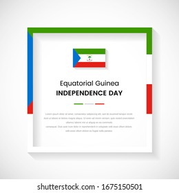 Resumen de la ilustración del marco cuadrado de la bandera de Guinea Ecuatorial. Marco de país creativo con texto para el Día de la Independencia de Guinea Ecuatorial.