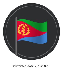 Abstract Eritrea Flag Flat Icon in Circle Isolated on White Background