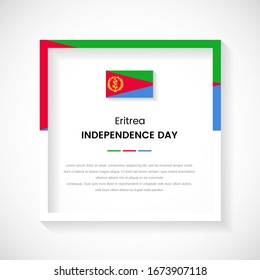 Abstract Eritrea flag square frame stock illustration. Elegant country frame with text for Independence day of Eritrea.