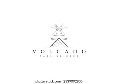 Abstract Eruption Volcanic, Explosion Volcano Mountain Illustration, Apocalypse Sign Symbol Logo