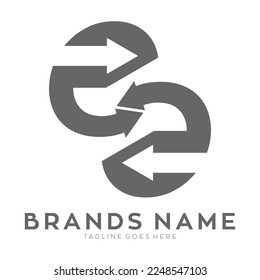 Abstract ES alphabet arrow logo vector
