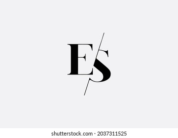  Abstract ES letter modern initial logo design 