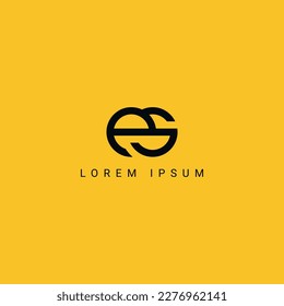 Abstract ES SE letter simple minimal style business logo design vector element.