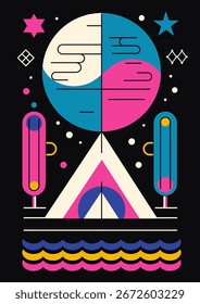 Abstract Esoteric Infographics. Colorful Poster Design. Perfect for Banners, Posters, Websites, Social Media, Email, Print, etc. Vector EPS 10