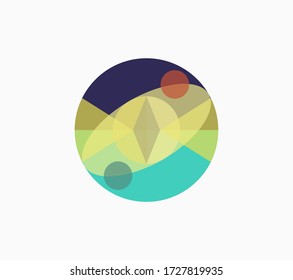 Abstract esoteric sign logo, modern style. 