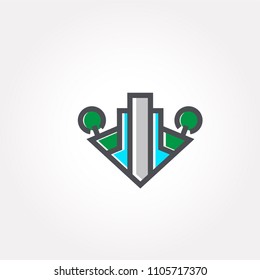 Abstract estate logo. Real estate vector icon