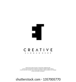 abstract ET logo letter in shadow design concept
