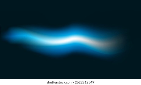 An abstract ethereal wave of blue light on a dark background.