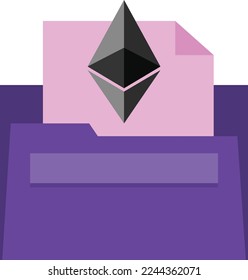 Abstract Ethereum Paper Document Icon Vector Design Illustration