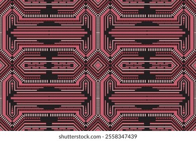 Abstract Ethnic Art, Geometric Design, Seamless Pattern, Fabric Pattern, Clothing, Fabric, Pattern, Cover, Carpet Design, Print, Wallpaper, Pattern on Product Surface.