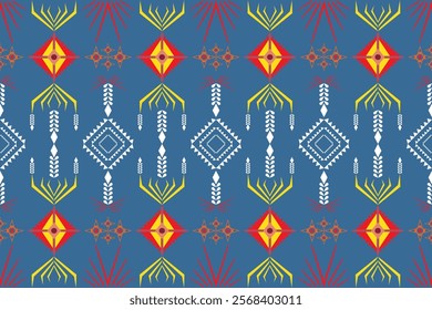 Abstract Ethnic Art, Geometric Design, Seamless Pattern, Fabric Pattern, Clothing, Fabric, Pattern, Cover, Carpet Design, Print, Wallpaper, Pattern on Product Surface.