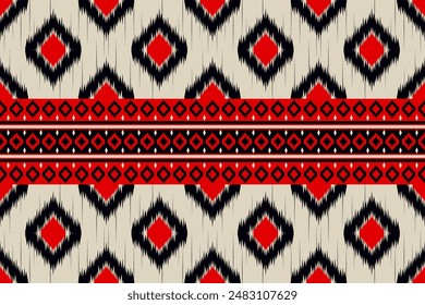Abstract ethnic art ikat seamless pattern in tribal, folk embroidery and Mexican style. Aztec geometry Graphic Arts, Carpet Design, Wallpaper, Wrapping, Clothing