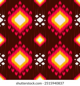 Abstract ethnic art ikat seamless pattern in tribal, folk embroidery and Mexican style. Aztec geometry Graphic Arts, Carpet Design, Wallpaper, Wrapping, Clothing