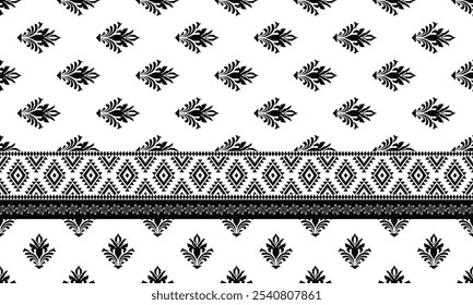 abstract ethnic art on blackground colour.seamless pattern in tribal,folk embroidery,and Indian style.
Aztec geometric art ornament print.Design for carpet,cover.wallpaper,wrapping,fabric,clothing.