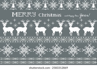 Abstract Ethnic art Seamless pattern in tribal, folk embroidery, and Mexican style. Aztec geometric art ornament print Design for carpet, Cover. Wallpaper, wrapping, fabric, clothing, pixel art christmas 