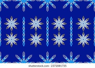 Abstract ethnic aztec geometric pattern design for background.Ethnic ikat geometric pattern for vibrant color.Colorful geometric embroidery for textiles,fabric,clothing,background,batik,knitwear