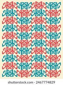 Abstract ethnic aztec mayan african pattern background vector old style motif fabric apparel textile paper print art editable
